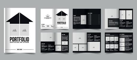 Modern Architecture and interior portfolio template or minimal magazine layout vector
