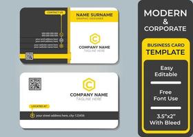 Creative modern abstract corporate clean and simple double-sided business card template design, Stylish stationery design and professional business card design Free Vector