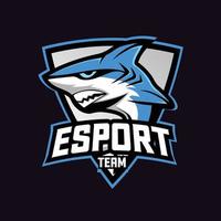 shark esport gaming mascot logo vector