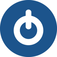 design do ícone do botão liga / desliga no círculo azul. png