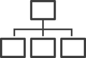organigrama icono de línea delgada, conjunto de iconos sociales. png