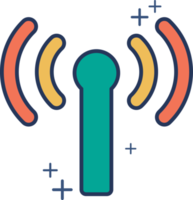 Wifi icon illustration glyph style design with color and plus sign. png