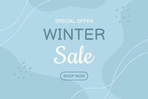 Winter sale banner template in blue colors. Template for banner, poster, flyer vector