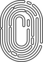 Fingerabdruck-Scanner-Symbol mit dünner Linie, soziales Symbol-Set. png