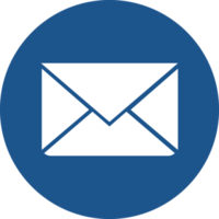 design de ícone de mensagem de e-mail no círculo azul. png