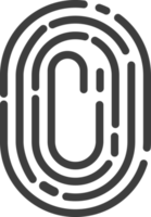 Fingerabdruckscanner schwarzes Schattensymbol, Socialicon-Set. png