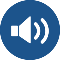 Speaker icon design in blue circle. png