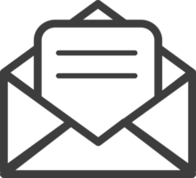 e-mail dun lijn icoon, sociaal icoon set. png