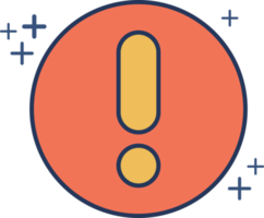 Warn icon illustration glyph style design with color and plus sign. png