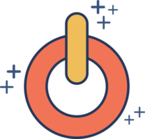 Power button icon illustration glyph style design with color and plus sign. png