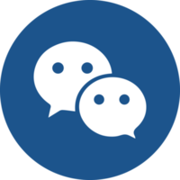 Chat message icon design in blue circle. png