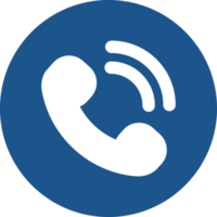 design de ícone de chamada telefônica no círculo azul. png