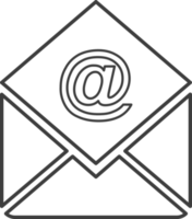 e-mail magro linea icona, sociale icona impostare. png