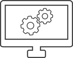 Computereinstellung dünne Linie Symbol, soziales Symbolset. png