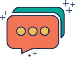 Chat icon illustration glyph style design with color and plus sign. png