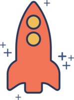 Rocket flat design icon illustration glyph style design with color and plus sign. png