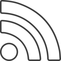 icono de línea delgada wifi, conjunto de iconos sociales. png