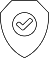 Shield check mark thin line icon, Social icon set. png