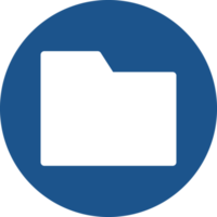 Ordner-Icon-Design im blauen Kreis. png