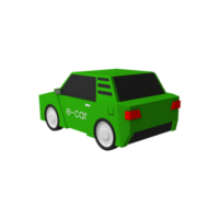 Electric Green Car 3D illustration png