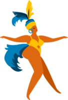 vrouw dansen. braziliaans carnaval. illustratie png