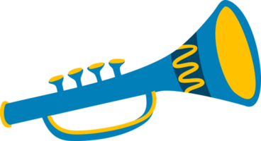 Blue trumpet. Illustration png