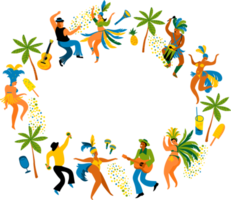 People dance. Brazilian carnival. Illustration png