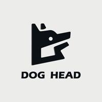 company logo design with black dog head image vector