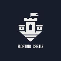 diseño de logotipo con imagen de castillo flotante vector