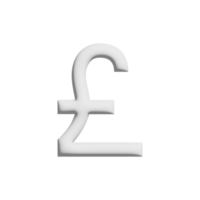 british pound icon 3d design for application and website presentation png