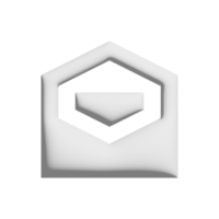 E-Mail-Öffnungssymbol 3D-Design für Anwendungs- und Website-Präsentation png