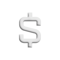 Dollar-Symbol 3D-Design für Anwendungs- und Website-Präsentation png