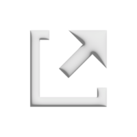 design 3d de ícone de link externo para apresentação de aplicativo e site png