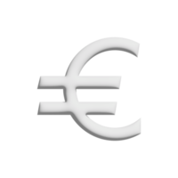 Euro-Symbol 3D-Design für Anwendungs- und Website-Präsentation png