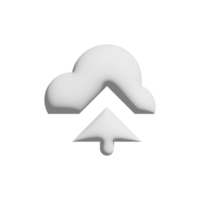 cloud upload icon 3d design for application and website presentation png