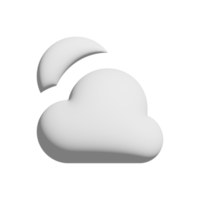 design 3d de ícone nublado para apresentação de aplicativos e sites png