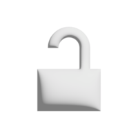 lock unlocked icon 3d design for application and website presentation png