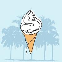 Ice cream one line vector