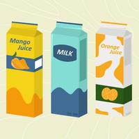 collection of juice box vector