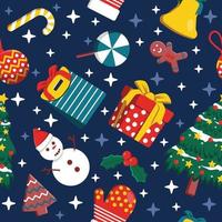 Winter Season December Merry Christmas Holiday Seamless Pattern Background vector
