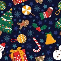 Winter Season December Merry Christmas Holiday Seamless Pattern Background vector