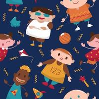 Happy Joy Kids Children Day Seamless Pattern Background vector