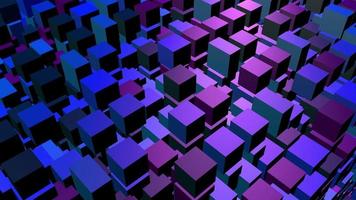 Abstract looped animation of moving squares of different colors in 3d space. video