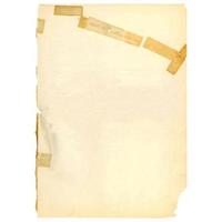 old brown parchment isolated over white photo