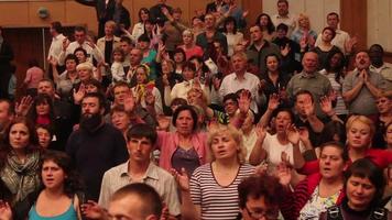 Crowd at church on sunday video