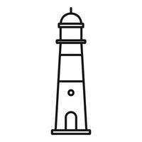 icono del faro del puerto, estilo de esquema vector