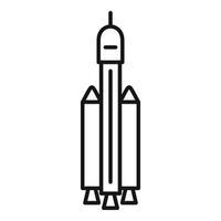 Spaceship icon, outline style vector