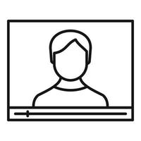 Live online learning icon, outline style vector