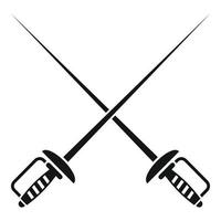 Fencing swords icon, simple style vector