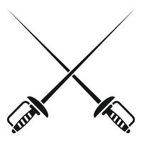 Fencing swords icon, simple style vector